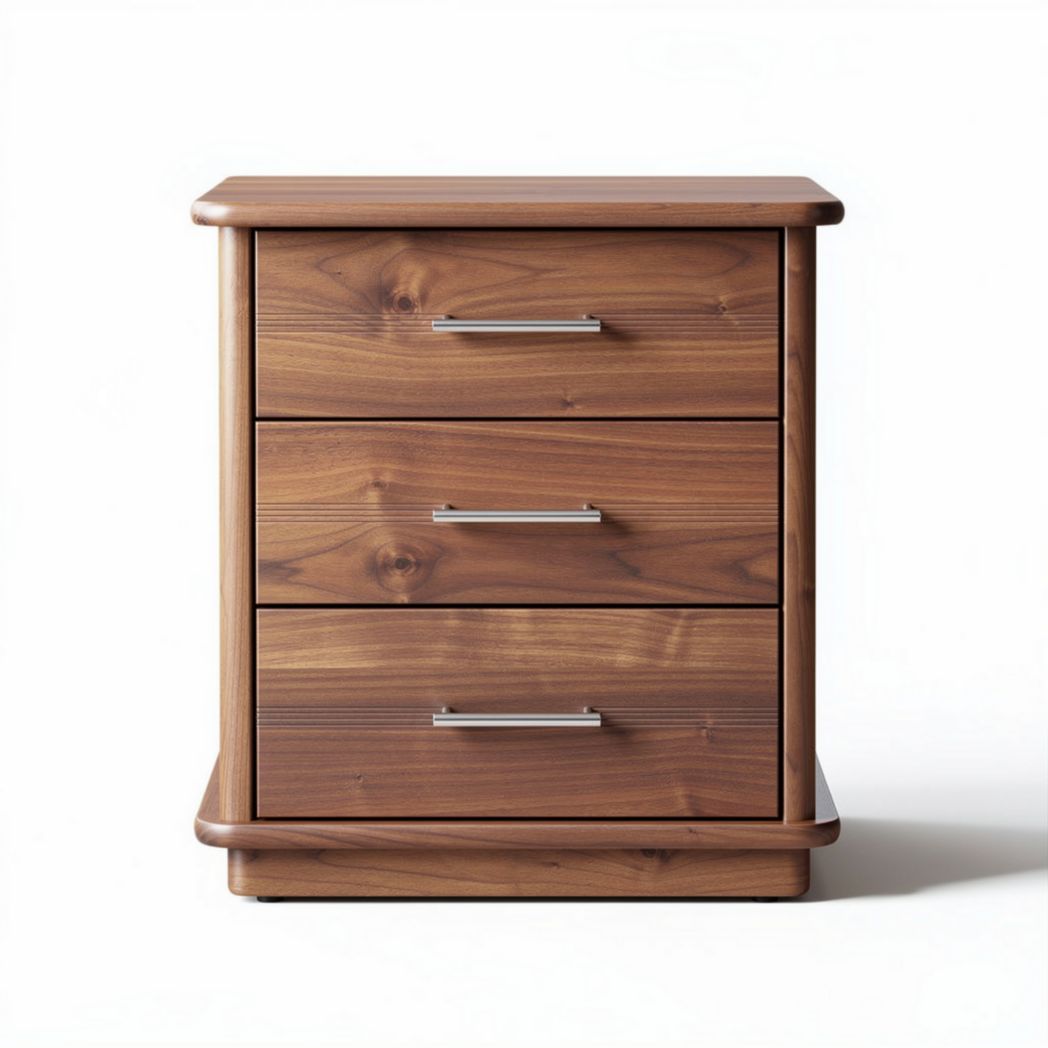 Commode en bois de noyer avec trois tiroirs dimensions 45 x 40 x 50cm