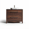 Meuble de salle de bain en bois foncé avec lavabo intégré 80 x 45 x 60cm