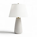 Lampe de table en céramique blanche avec abat-jour en tissu 25 x 25 x 45cm