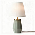 Lampe de table en tissu beige et base en céramique jaune 30 x 30 x 50cm