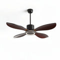 Ventilateur de plafond en bois couleur noyer avec éclairage 60 x 60 x 30cm