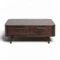 Table basse en bois noir avec tiroirs dimensions 90 x 60 x 35cm
