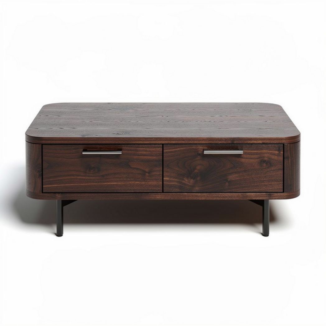 Table basse en bois noir avec tiroirs dimensions 90 x 60 x 35cm