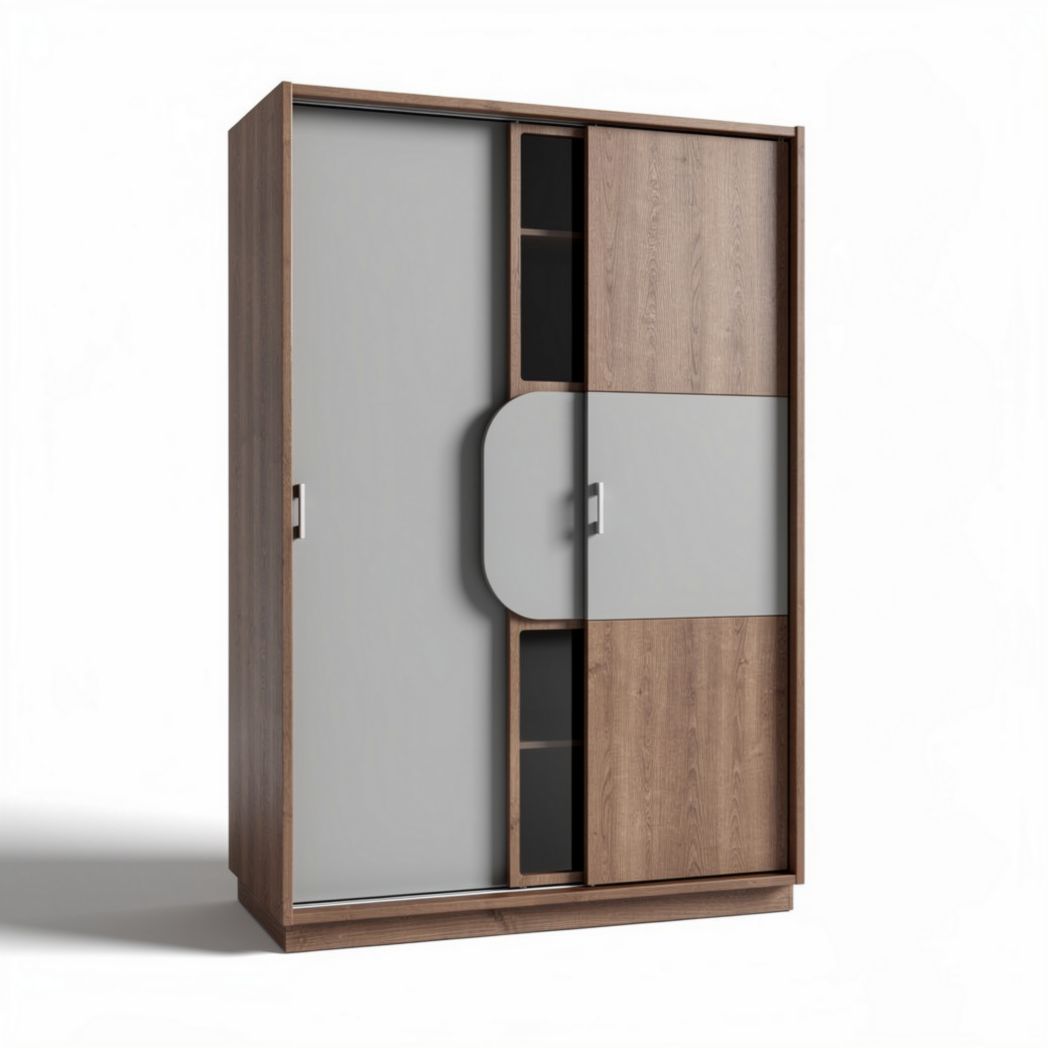 Armoire en bois avec portes coulissantes et étagères 80 x 40 x 180cm