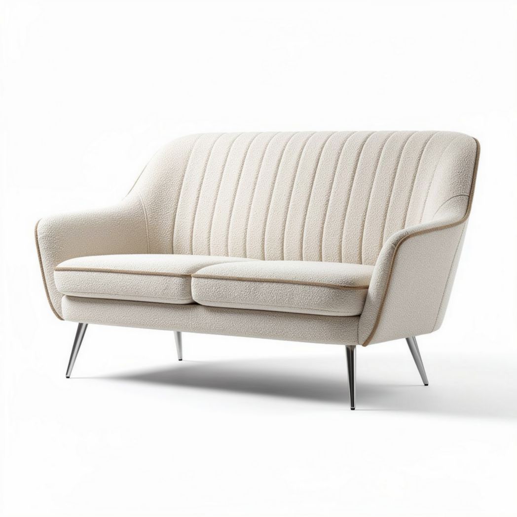 canapé en fourrure synthétique couleur crème dimensions 150 x 80 x 70cm