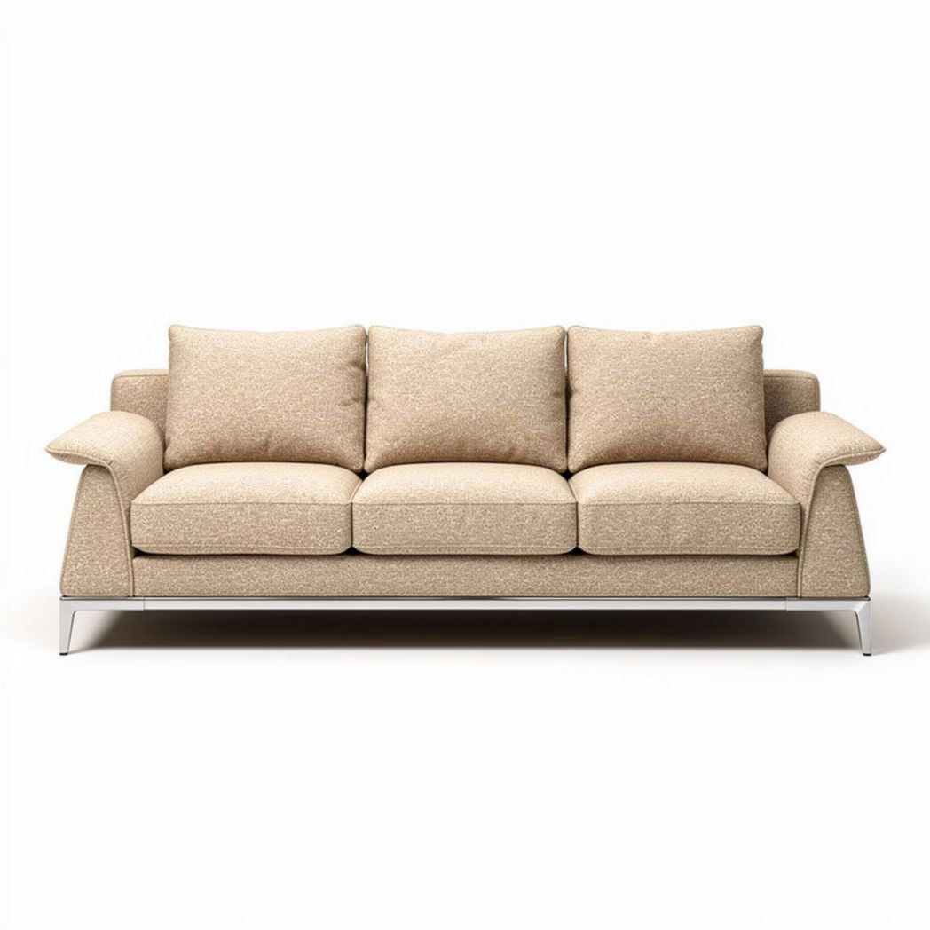 Canapé moderne beige en tissu avec accoudoirs rembourrés 200 x 90 x 80cm